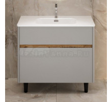 Тумба под раковину без столешницы 1MarKa Mona 100 напольная, агатовый серый