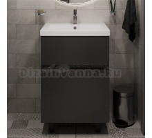 Тумба под раковину без столешницы 1MarKa Aris 60 напольная, антрацит, монолит дарк