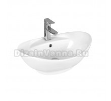 Накладная раковина Ceruttispa CR7003 60 глянцевая белая, овальная, с 1 отверстием под смеситель