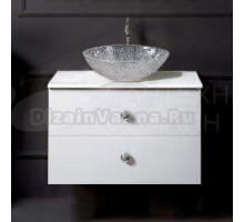 Тумба с раковиной Armadi Art NeoArt 80 белая с ручками Flora хром