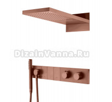 Душевой комплект Boheme Zodiac 133-BRB термостат, С ВНУТРЕННЕЙ ЧАСТЬЮ, brushed bronze