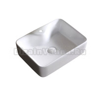 Накладная раковина Ceruttispa CR7051 48 глянцевая белая, прямоугольная, с 1 отверстием под смеситель