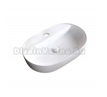 Накладная раковина Ceruttispa CR0074 60 глянцевая белая, овальная, с 1 отверстием под смеситель