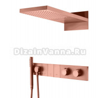 Душевой комплект Boheme Zodiac 133-CB термостат, С ВНУТРЕННЕЙ ЧАСТЬЮ, copper brushed