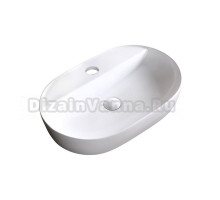 Накладная раковина Ceruttispa CR0076 50 глянцевая белая, овальная, с 1 отверстием под смеситель