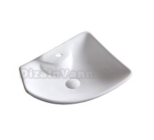 Накладная раковина Ceruttispa CR7054 50 глянцевая белая, с 1 отверстием под смеситель