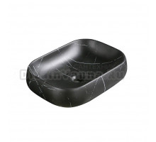 Накладная раковина Ceruttispa CR0086 MMB1 57 матовый черный мрамор, прямоугольная