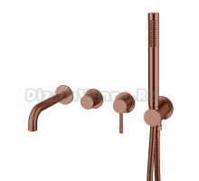 Встраиваемый смеситель для душа и ванны Boheme Uno 464-3-BRB С ВНУТРЕННЕЙ ЧАСТЬЮ, brushed bronze