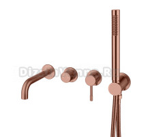 Встраиваемый смеситель для душа и ванны Boheme Uno 464-3-CB С ВНУТРЕННЕЙ ЧАСТЬ, copper brushed