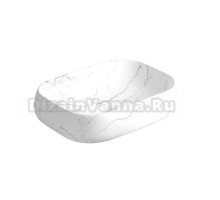 Накладная раковина Ceruttispa CR0086 MMW2 57 матовый белый мрамор, прямоугольная