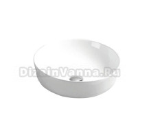 Накладная раковина Art&Max AM140-T 42 глянцевая белая, круглая, фаянс