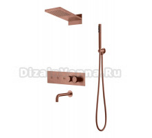 Душевой комплект Boheme Fusion 131-2-CB С ВНУТРЕННЕЙ ЧАСТЬЮ, copper brushed