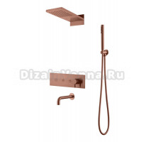 Душевой комплект Boheme Fusion 130-2-CB С ВНУТРЕННЕЙ ЧАСТЬЮ, copper brushed