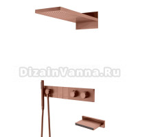 Душевой комплект Boheme Zodiac 133-2-BRB термостат, С ВНУТРЕННЕЙ ЧАСТЬЮ, brushed bronze