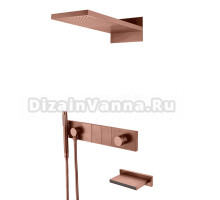 Душевой комплект Boheme Zodiac 132-2-BRB С ВНУТРЕННЕЙ ЧАСТЬЮ, brushed bronze