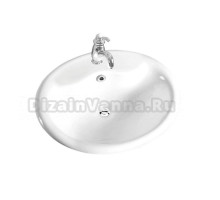 Раковина встраиваемая сверху Art&Max AM6300 57x47 глянцевая белая, овальная, фаянс