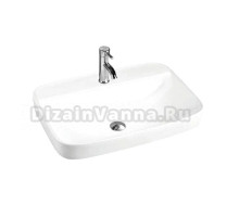 Раковина встраиваемая сверху Art&Max AM6400 60x40 глянцевая белая, прямоугольная, фаянс