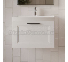 Тумба с раковиной MebelVann Arcadia 60 подвесная, белая, 1 ящик
