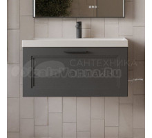 Тумба с раковиной MebelVann Arcadia 80 подвесная, антрацит, 1 ящик
