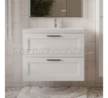 Тумба с раковиной MebelVann Arcadia 80 подвесная, белая, 2 ящика