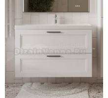 Тумба с раковиной MebelVann Arcadia 100 подвесная, белая, 2 ящика