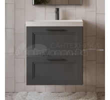 Тумба с раковиной MebelVann Arcadia 60 подвесная, антрацит, 2 ящика