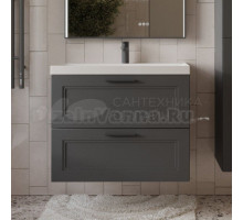Тумба с раковиной MebelVann Arcadia 80 подвесная, антрацит, 2 ящика