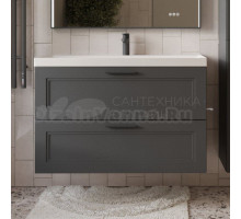 Тумба с раковиной MebelVann Arcadia 100 подвесная, антрацит, 2 ящика
