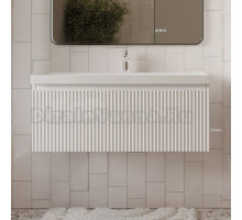 Тумба с раковиной MebelVann Pulse 100 подвесная, белая, 1 ящик