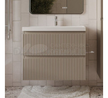 Тумба с раковиной MebelVann Pulse 80 подвесная, капучино, 2 ящика