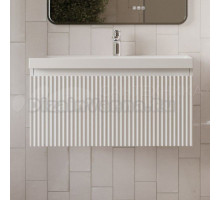 Тумба с раковиной MebelVann Pulse 80 подвесная, белая, 1 ящик