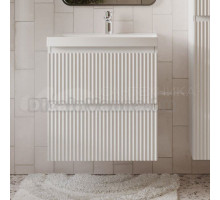 Тумба с раковиной MebelVann Pulse 60 подвесная, белая, 2 ящика