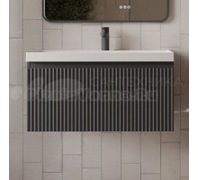 Тумба с раковиной MebelVann Pulse 80 подвесная, антрацит, 1 ящик