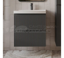 Тумба с раковиной MebelVann Pulse 60 подвесная, антрацит, 2 ящика