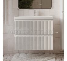 Тумба с раковиной MebelVann Pulse 80 подвесная, белая, 2 ящика