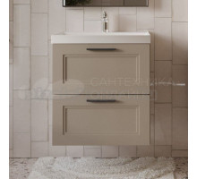 Тумба с раковиной MebelVann Arcadia 60 подвесная, бежевая, 2 ящика