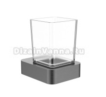 Стакан для ванной Wonzon & Woghand Lotte WW-8321-BGM настенный, вороненая сталь, стеклянный