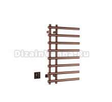 Полотенцесушитель электрический Boheme Venturo 722-CB 80x50 см, скрытое подключение слева, брашированная медь, лесенка, из стали
