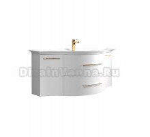 Тумба с раковиной Belux Версаль НП 140-02 белая глянцевая (555), gold