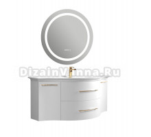 Мебель для ванной комнаты Belux Версаль НП 140-02 белая глянцевая (555), gold