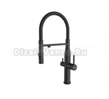 Смеситель для кухни KUCHENSTERN Elit-FE 407BL40 c подключением фильтра, черный