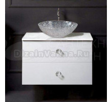 Тумба с раковиной Armadi Art NeoArt 80 белая с ручками Crystal хром