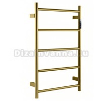 Полотенцесушитель электрический Wonzon & Woghand Bonn WW-AL405-BG 75x45 см, подключение справа, слева, брашированное золото, лесенка
