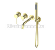 Встраиваемый смеситель для душа и ванны Wonzon & Woghand Stick WW-889017-BG С ВНУТРЕННЕЙ ЧАСТЬЮ, брашированное золото