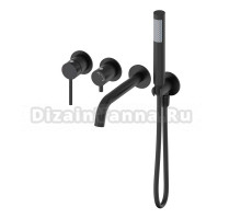 Встраиваемый смеситель для душа и ванны Wonzon & Woghand Stick WW-889017-MB С ВНУТРЕННЕЙ ЧАСТЬЮ, черный матовый