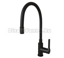 Смеситель для кухни 35k MIXLINE ML23-097 "Round Black" гибкий излив боковая ручка ручка ЧЕРНЫЙ