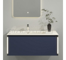 Тумба с раковиной Black&White Universe 80 подвесная, P14 dark blue, с подсветкой