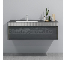 Тумба с раковиной Black&White Universe 120 подвесная, p16 antique gray