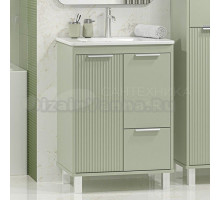 Тумба с раковиной Brevita Risacca 60 напольная, 2 дверцы, 1 ящик, pistachio