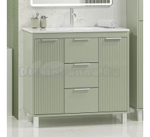 Тумба с раковиной Brevita Risacca 90 напольная, 2 дверцы, 3 ящика, pistachio